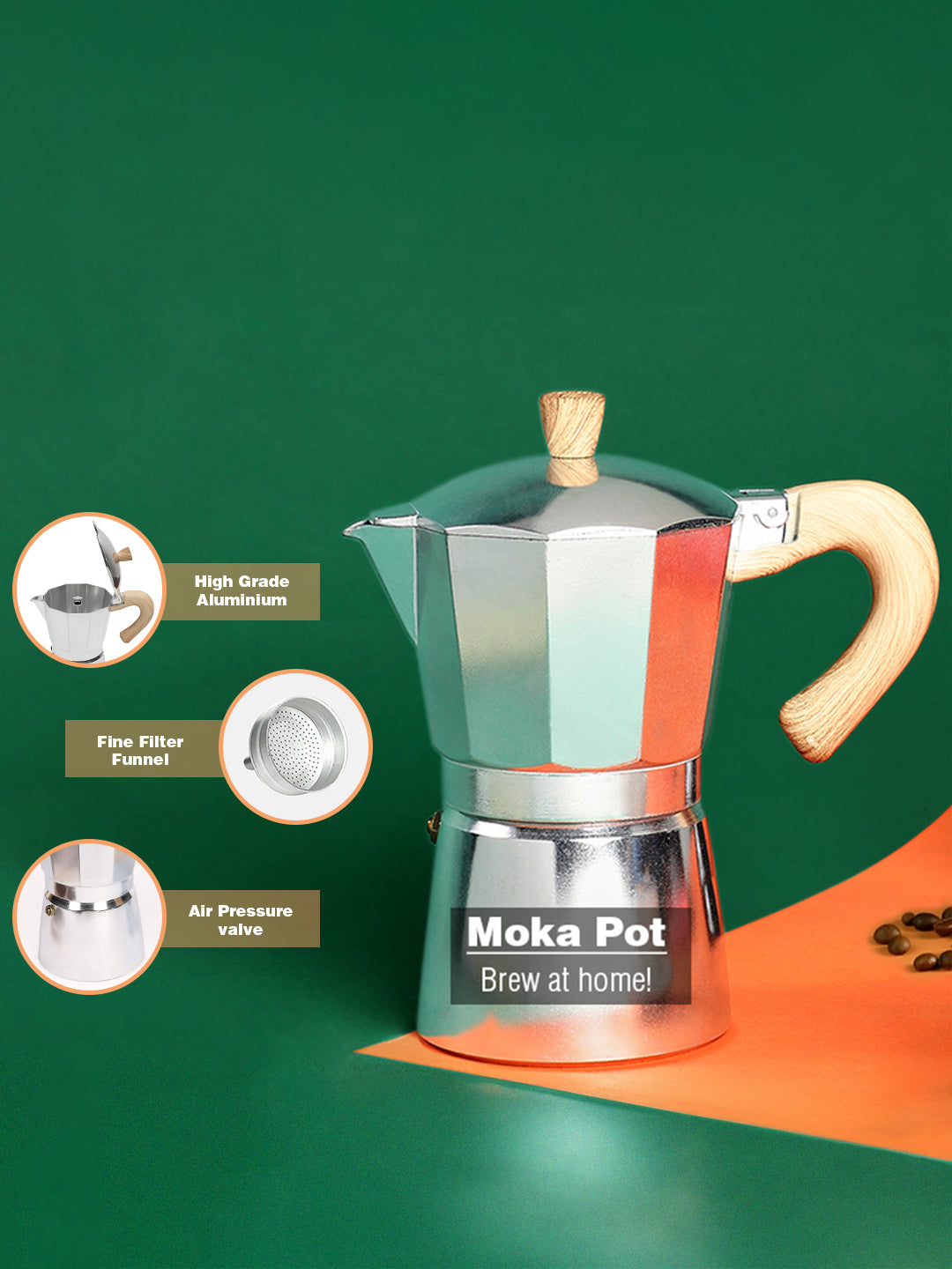 Pour Demitasse Moka Pot (300 ML) - Silver