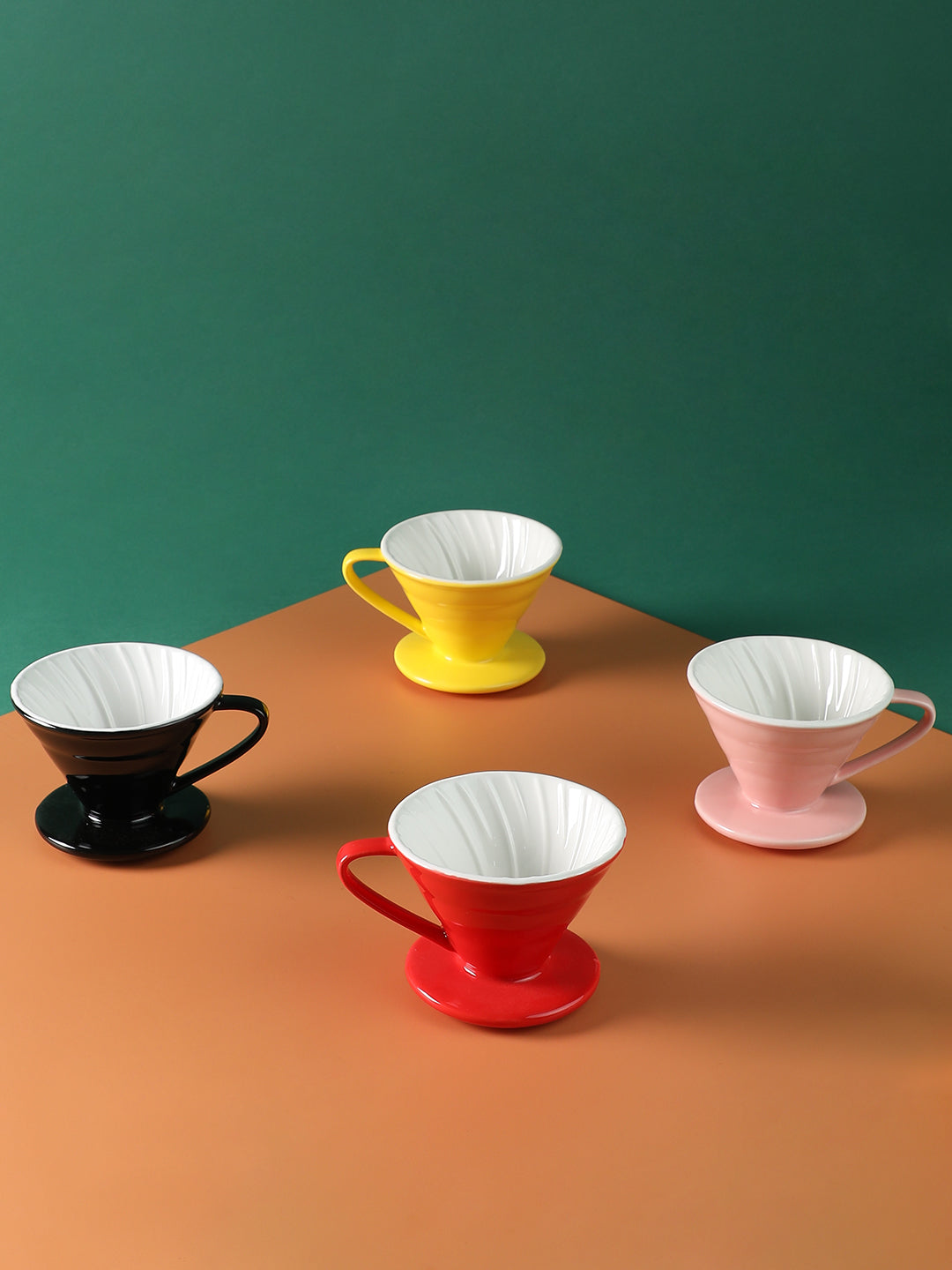 "THE BARISTA CUP" Ceramic V60 Coffee Dripper Cup - Yellow