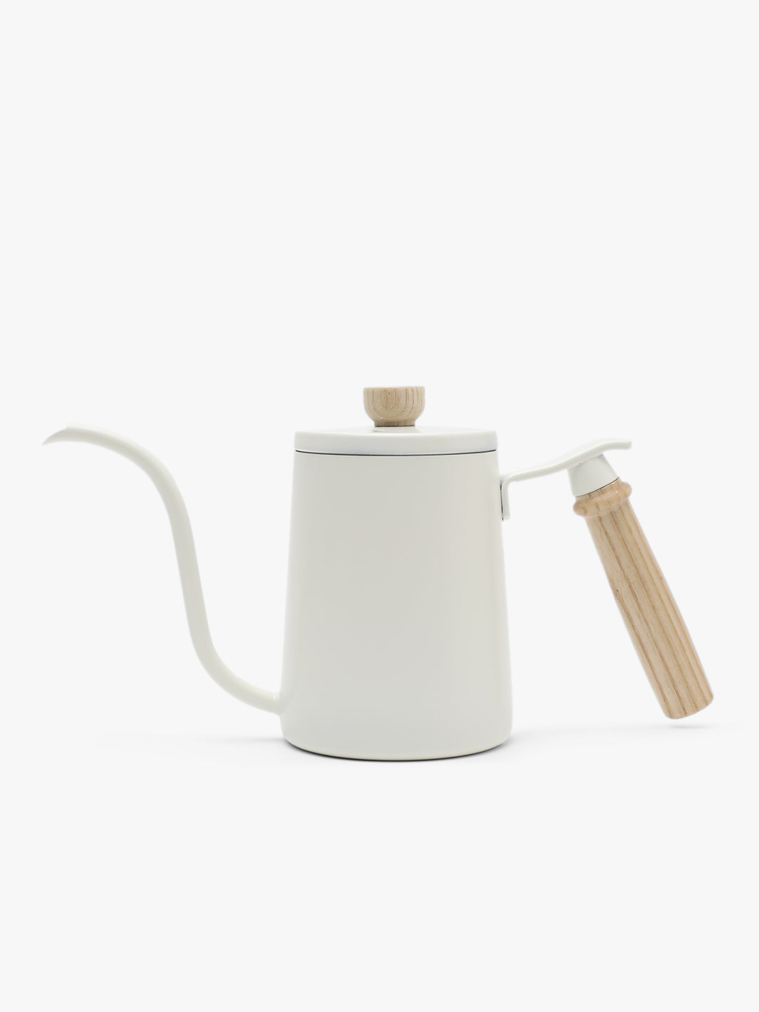 "BREW BUDDY" Gooseneck Kettle with Wooden Handle - Snow