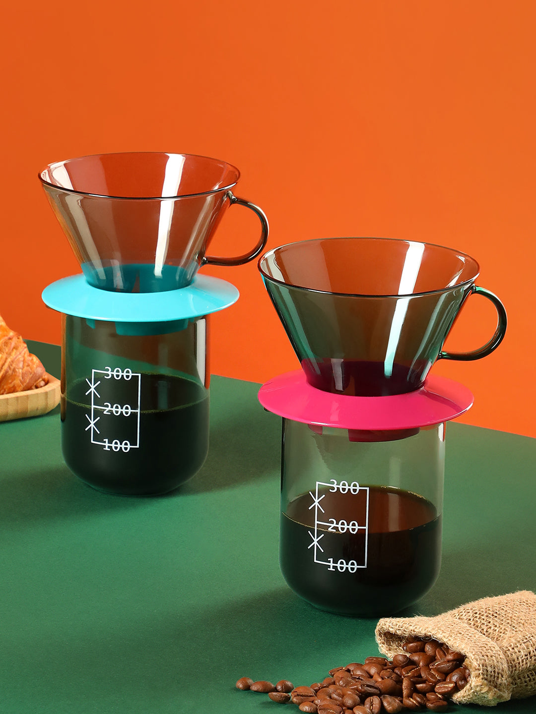 "EQUIBREW POUROVER" Flat Bottomed Pourover Brewing Set - Pink