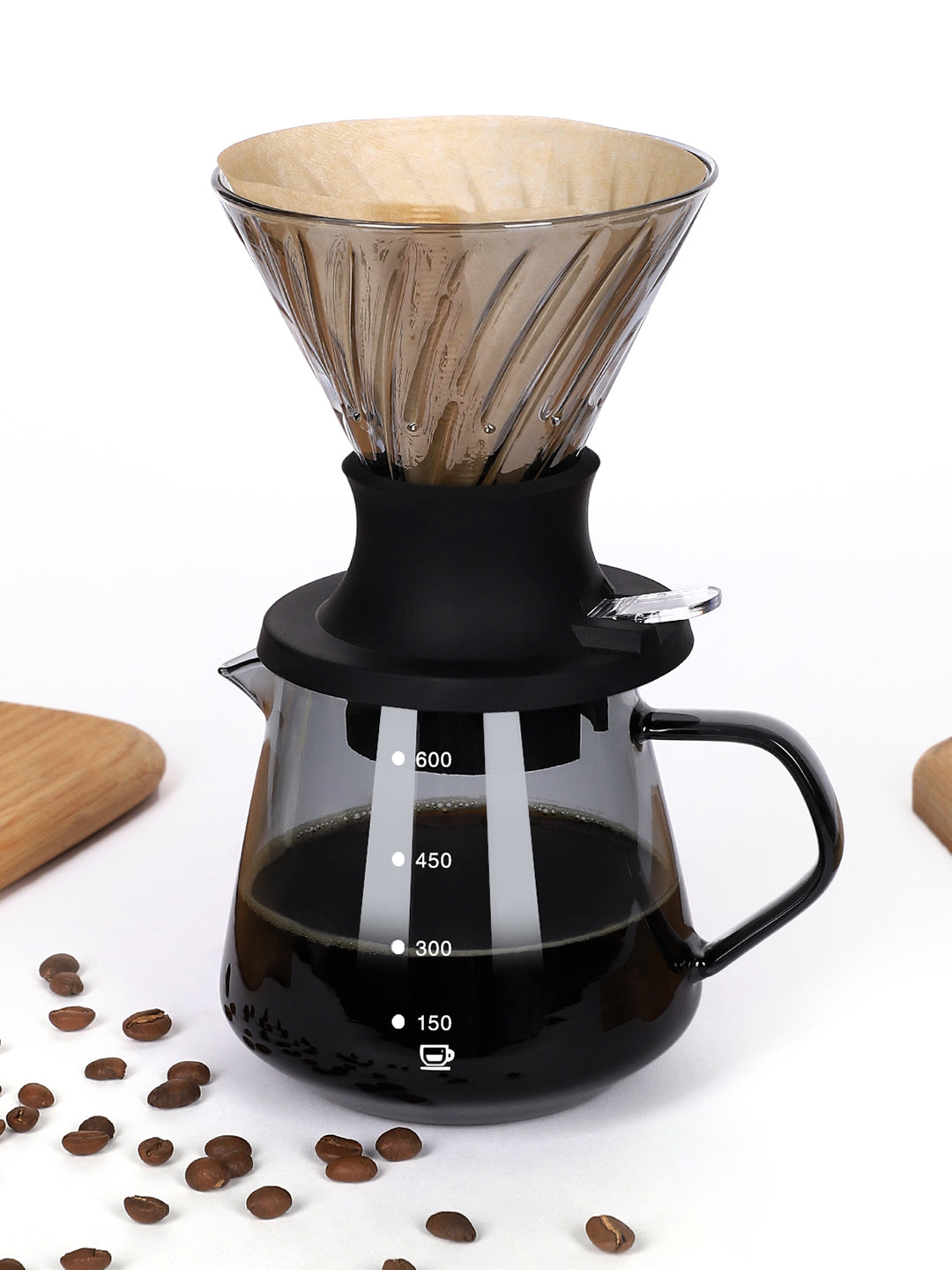 "DRIP-O-MATIC" Glass V60 Coffee Pourover Set - Smoky