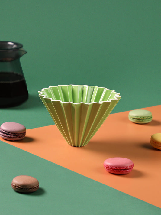 "POP ORIGAMI" Ceramic V60 Coffee Dripper - Green