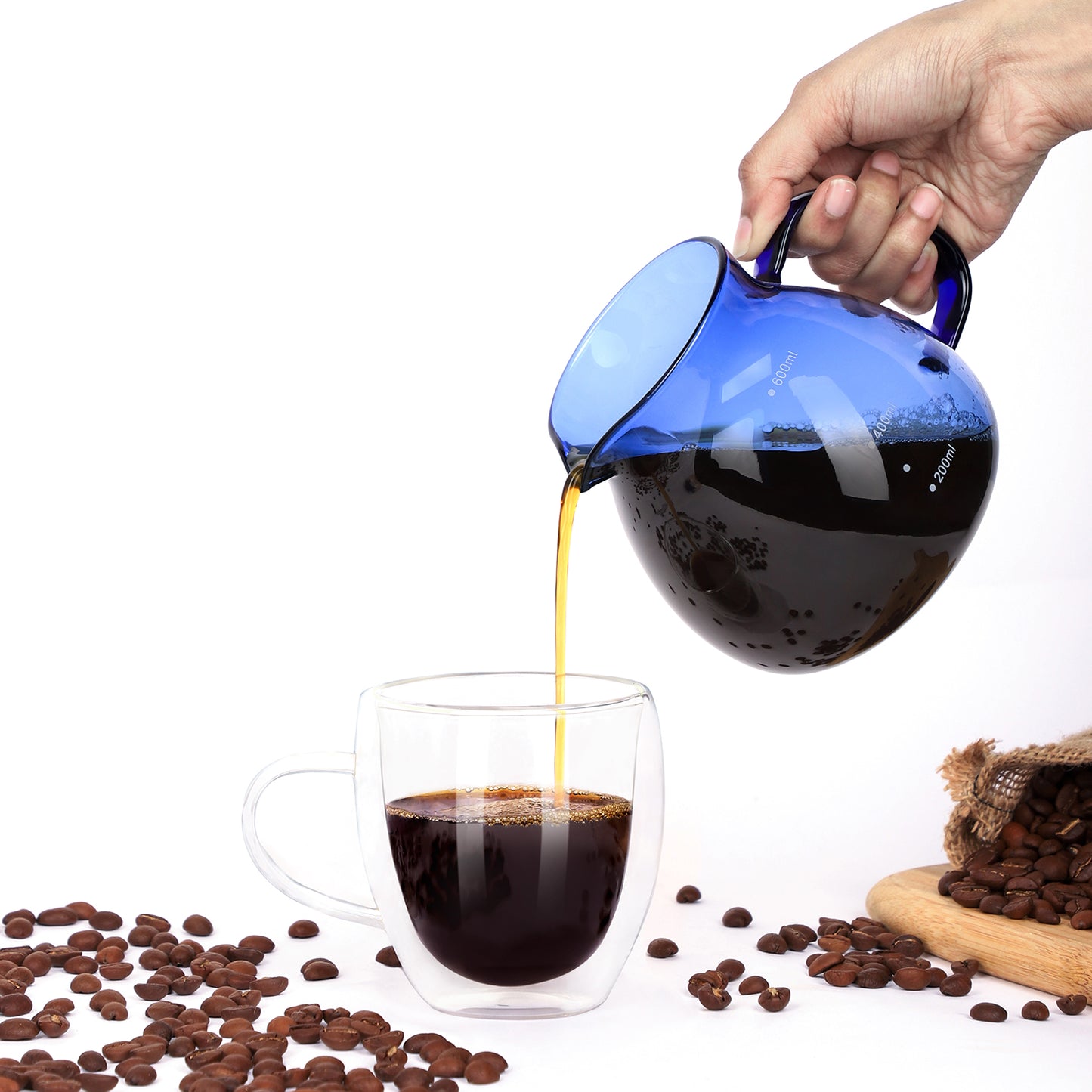 "THE DRIPPY" Glass Coffee Brewing Pot - Blue