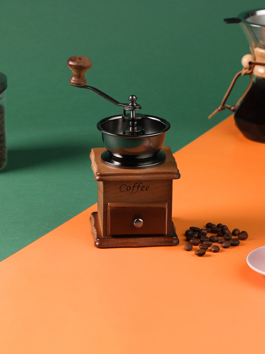 "THE COFFEE MILL" Vintage Style Novelty Miniature Wooden Coffee Bean Grinder