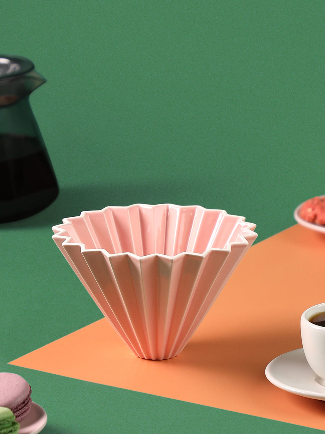 "POP ORIGAMI" Ceramic V60 Coffee Dripper - Pink