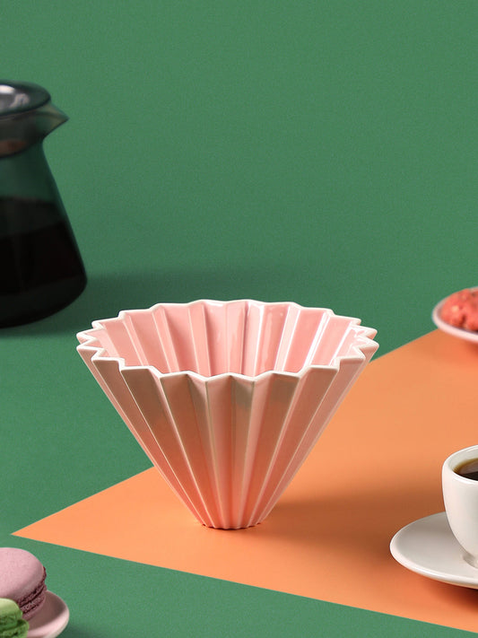 "POP ORIGAMI" Ceramic V60 Coffee Dripper - Pink