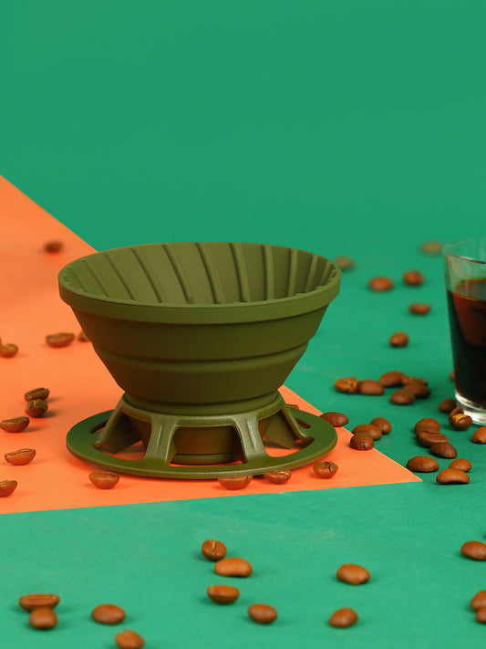 "TRAVEL BREW" Silicon Travel Friendly Coffee Dripper - Green