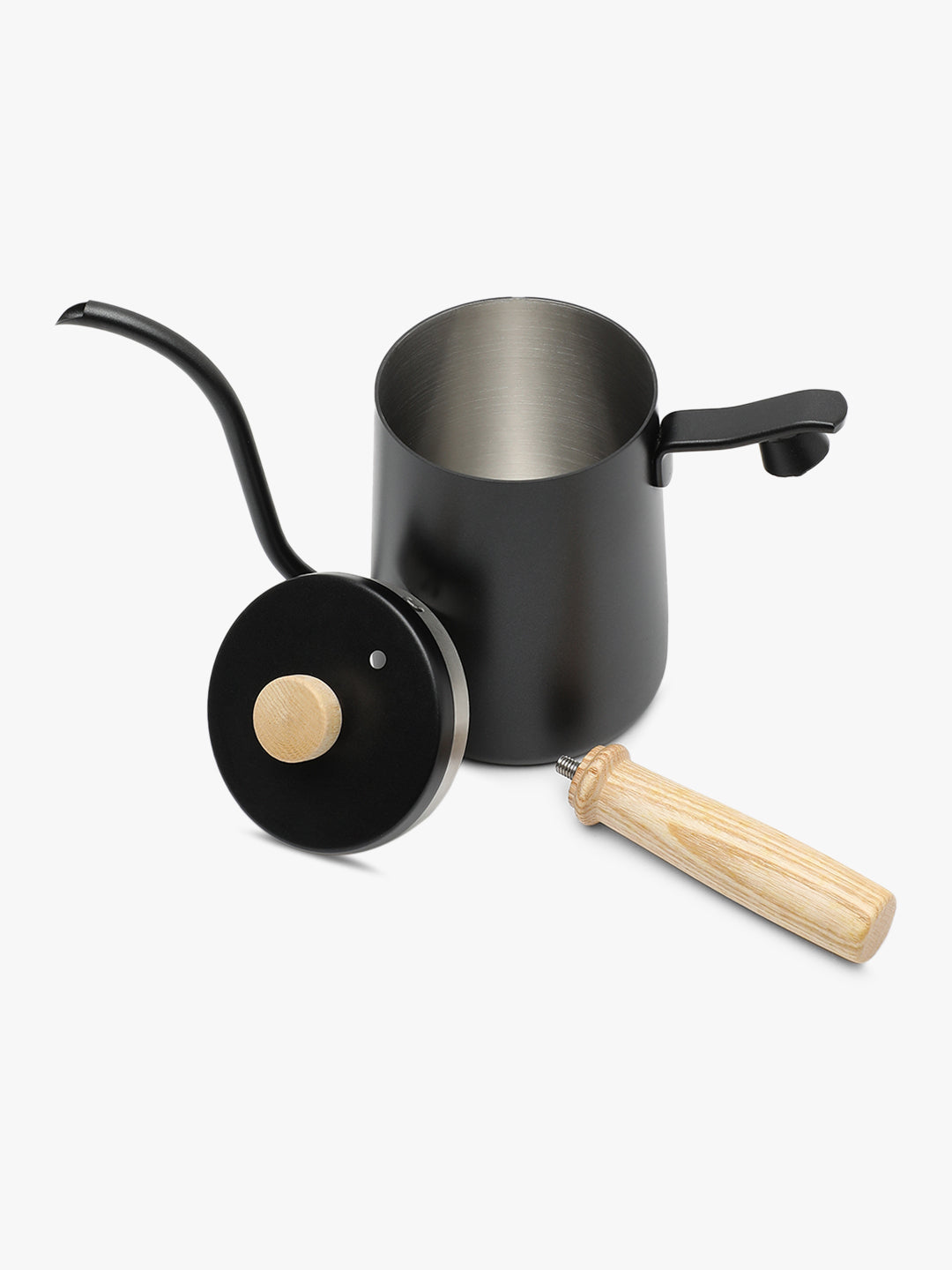 "BREW BUDDY" Gooseneck Kettle with Wooden Handle - Night