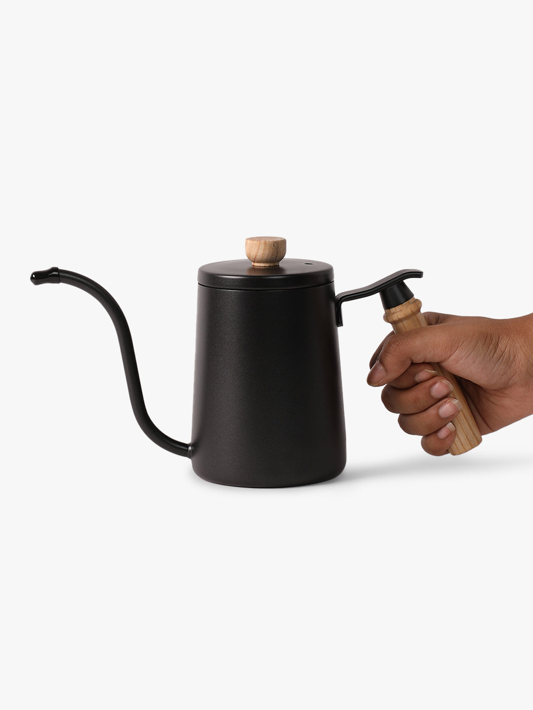 "BREW BUDDY" Gooseneck Kettle with Wooden Handle - Night