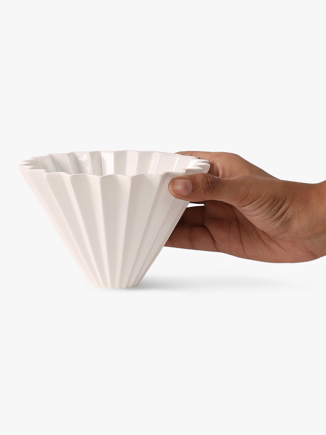 "POP ORIGAMI" Ceramic V60 Coffee Dripper - White