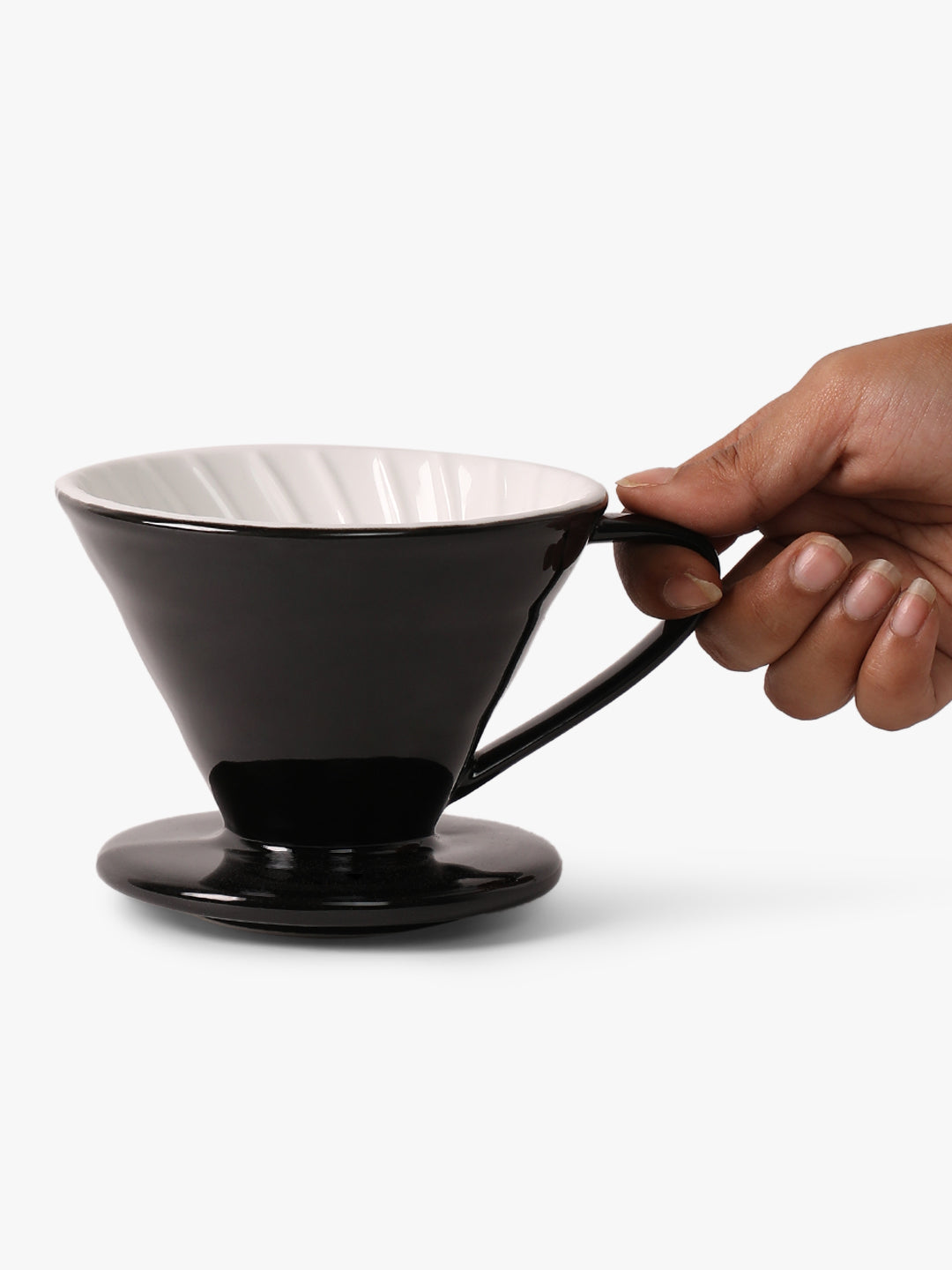 "THE BARISTA CUP" Ceramic V60 Coffee Dripper Cup - Black