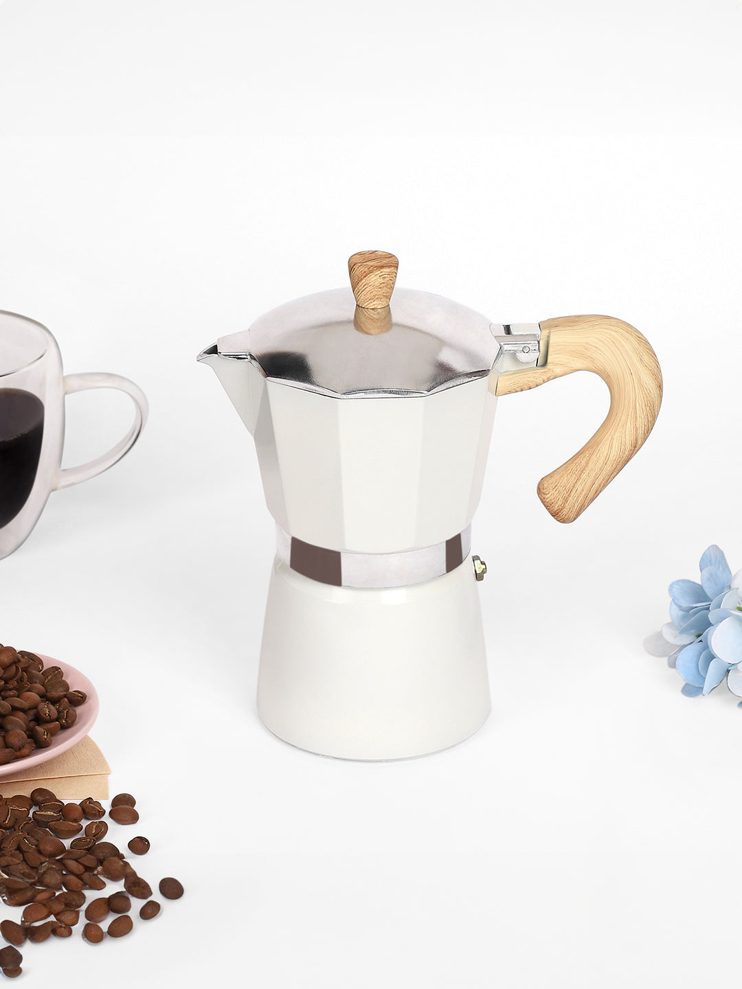 Pour Demitasse Moka Pot (300 ML) - White