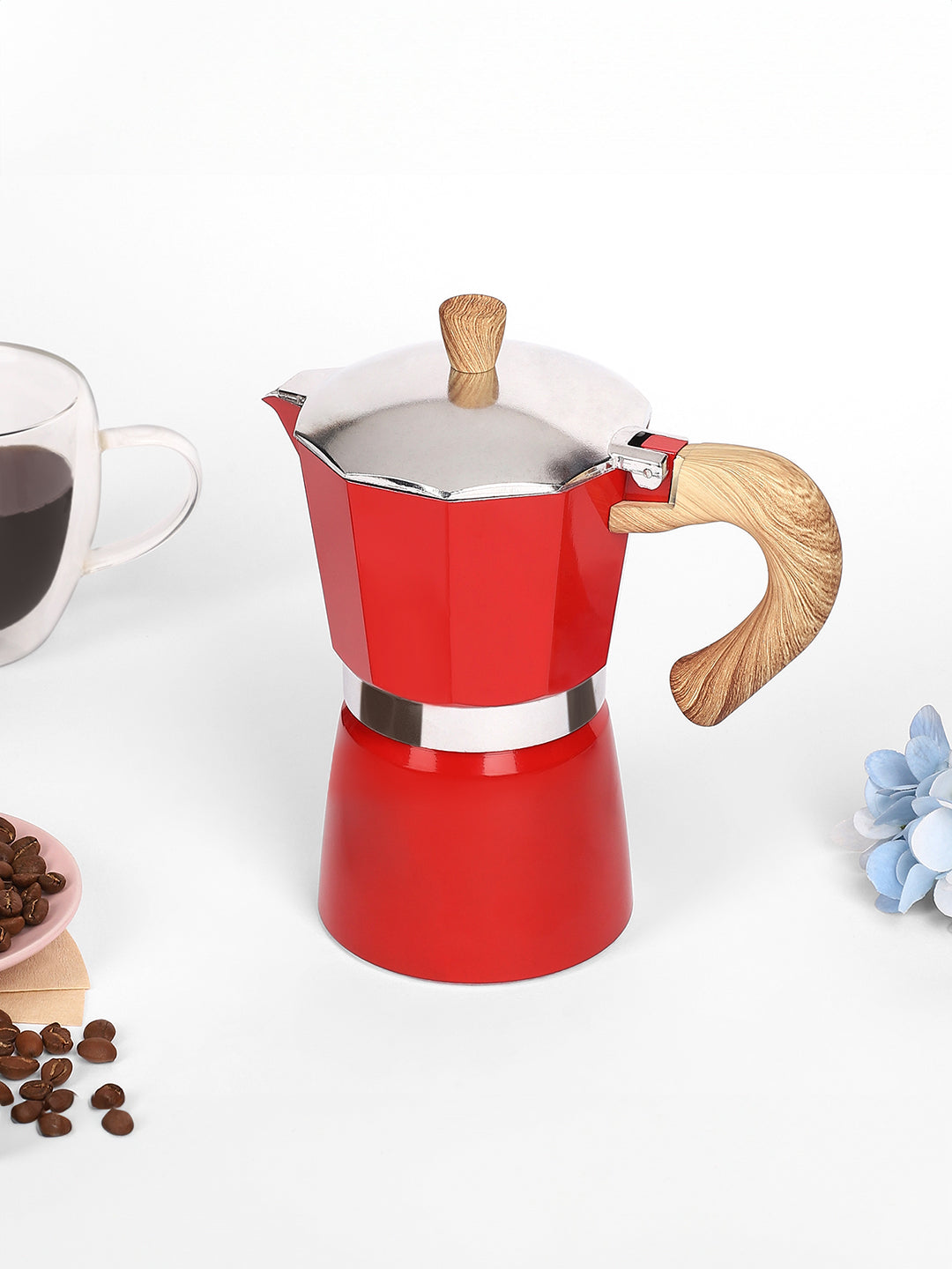 Pour Demitasse Moka Pot (300 ML) - Red