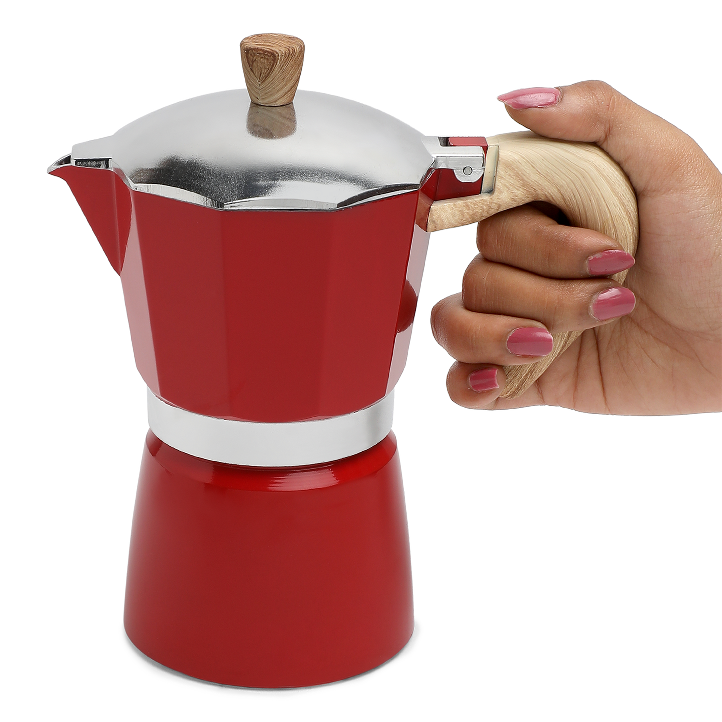 Pour Demitasse Moka Pot (300 ML) - Red