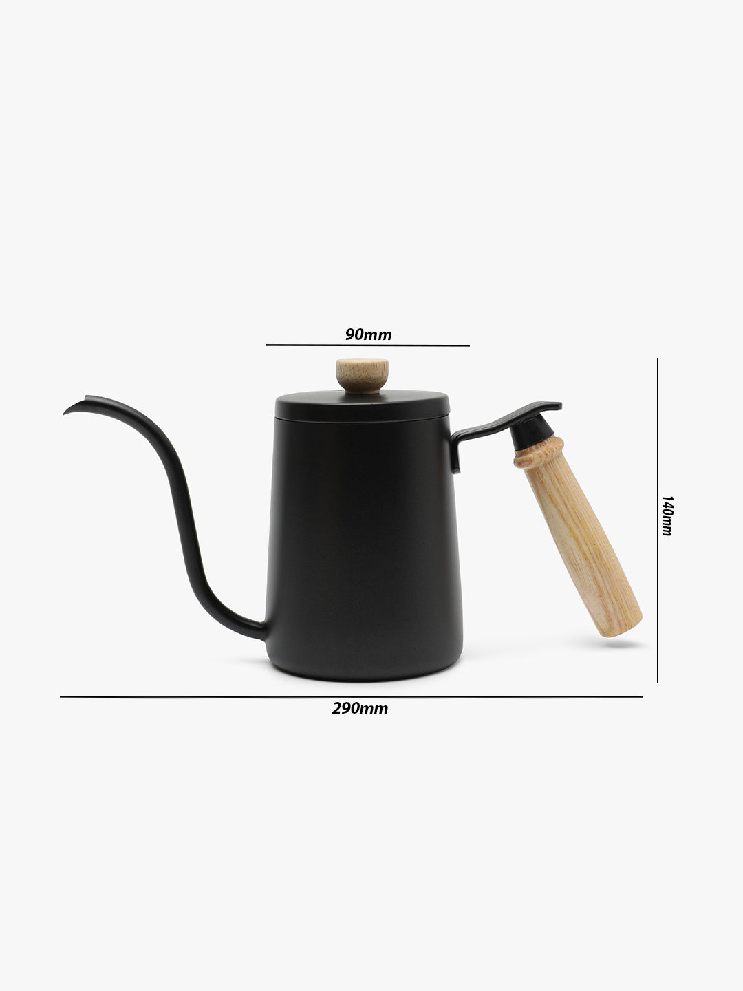 "BREW BUDDY" Gooseneck Kettle with Wooden Handle - Night