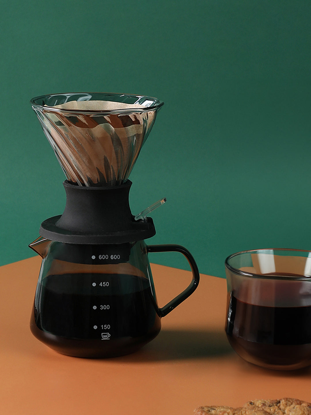 "DRIP-O-MATIC" Glass V60 Coffee Pourover Set - Smoky