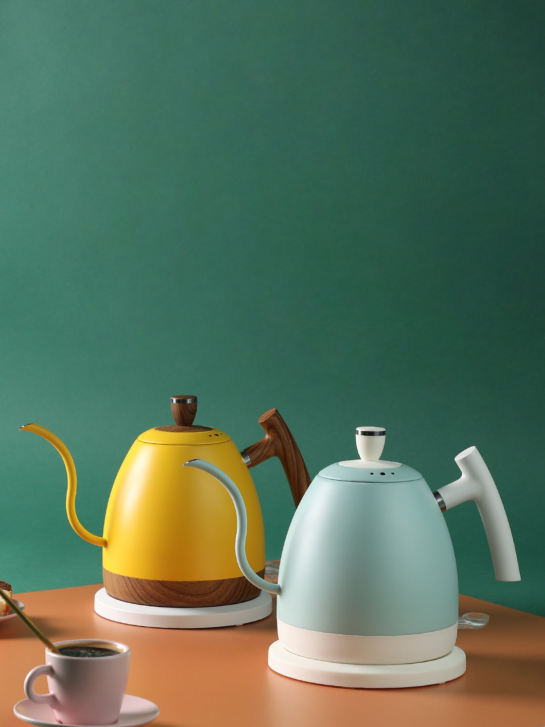 "THE POUR-FECT" Electric Goose Neck Kettle with Wooden Handle