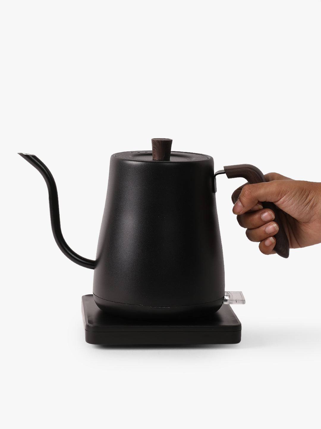 "THE POUR-PRO" Electric Goose Neck Kettle with Wooden Handle - Noir