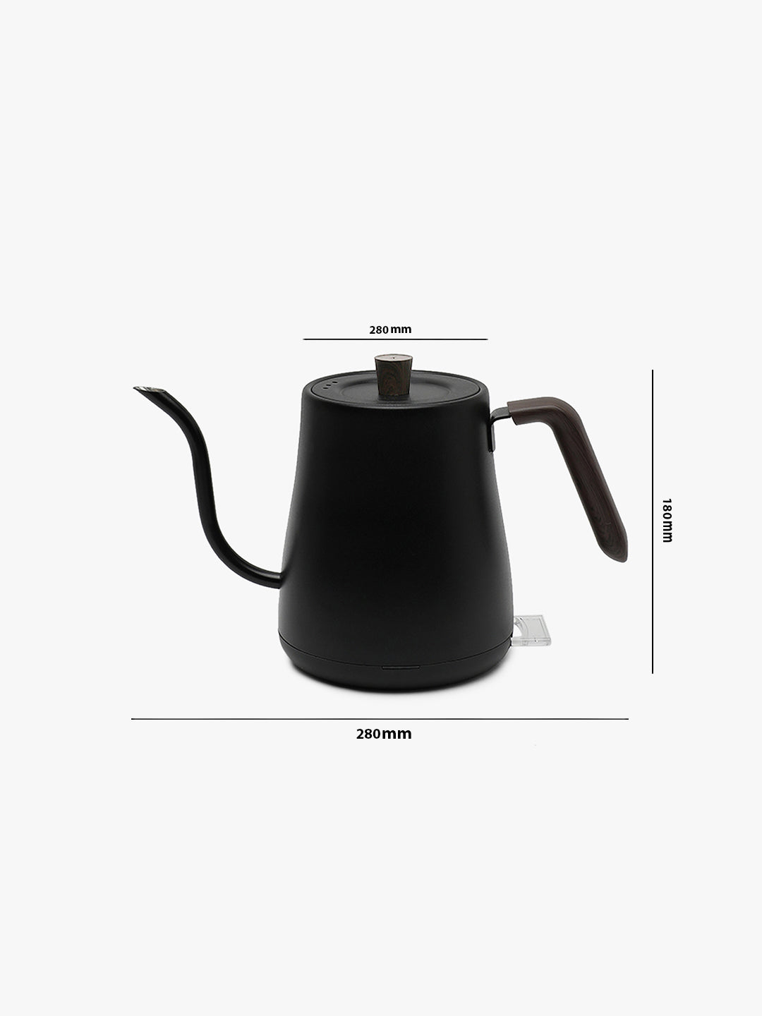 "THE POUR-PRO" Electric Goose Neck Kettle with Wooden Handle - Noir